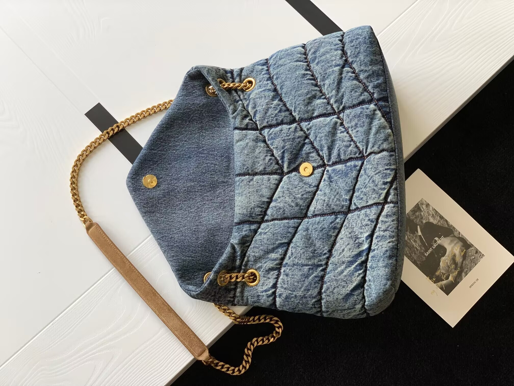 y*l puffer in suede and De*1m 35x23x13.5cm