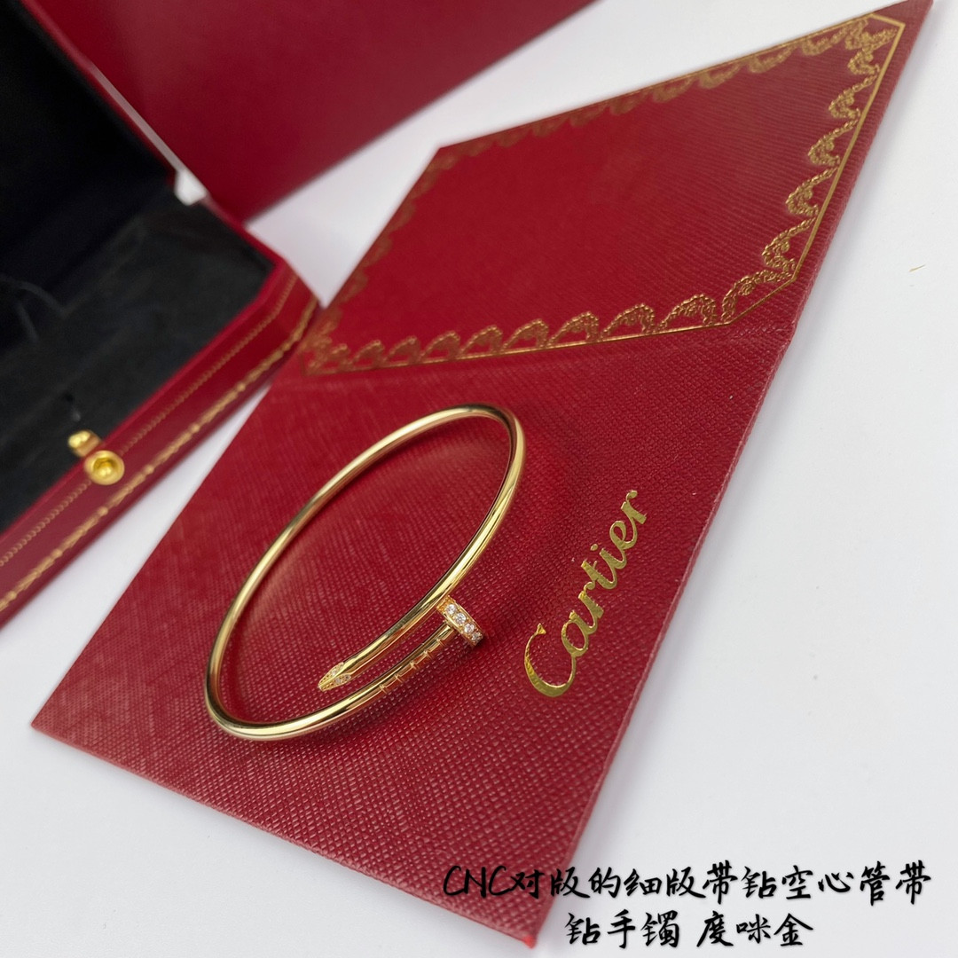 ca*t*er thin version with Di*m*nd hollow tube nail bracelet