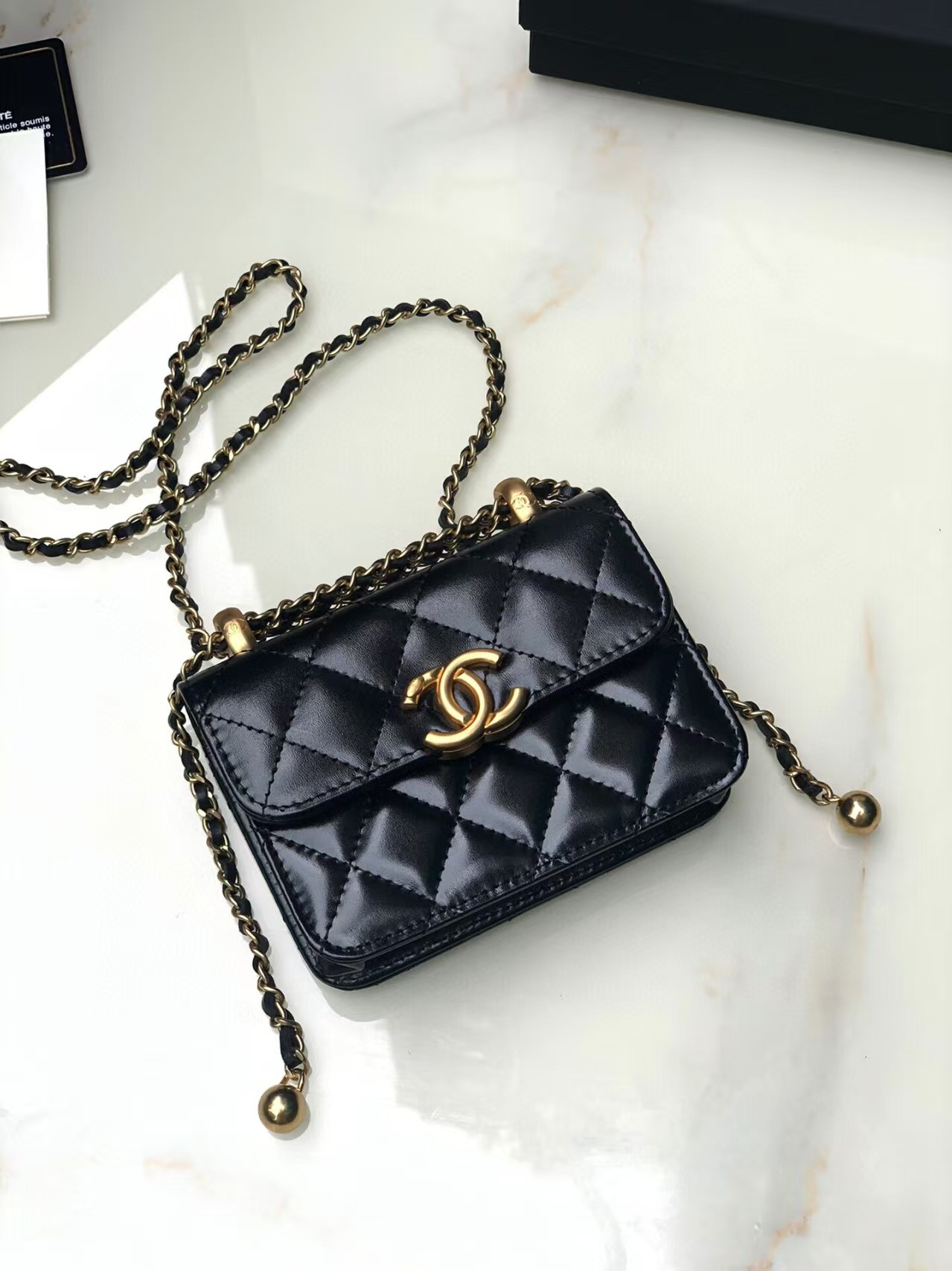 Ch*el mini flap bag 12x9x2cm