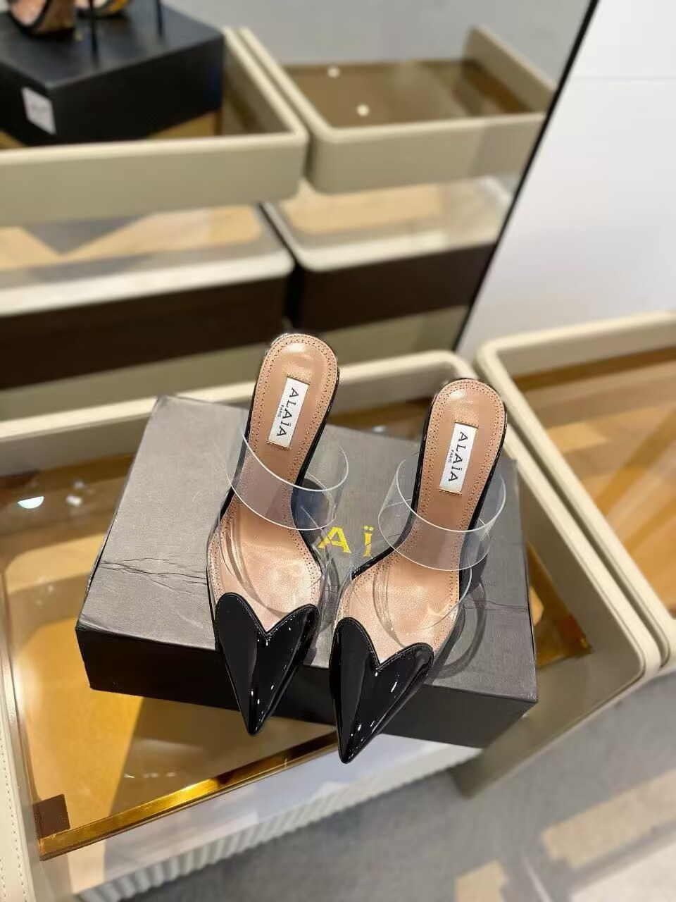 UA A1a1a Le Coeur Mule Heart-Toe Slingback Pump 10.5cm Heel