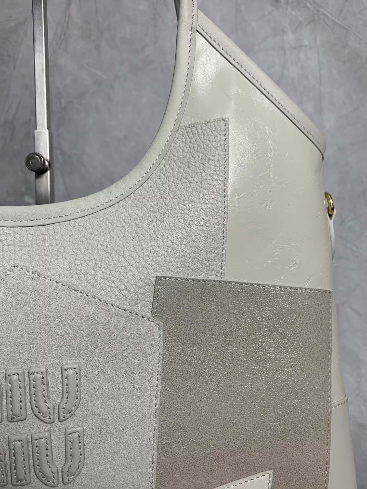M1v M1v ivy leather patchwork bag 40x35cm