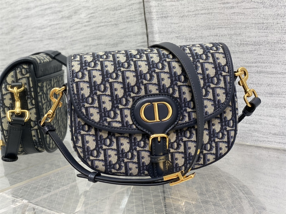 medium D*or bobby bag blue D*or oblique jacquard