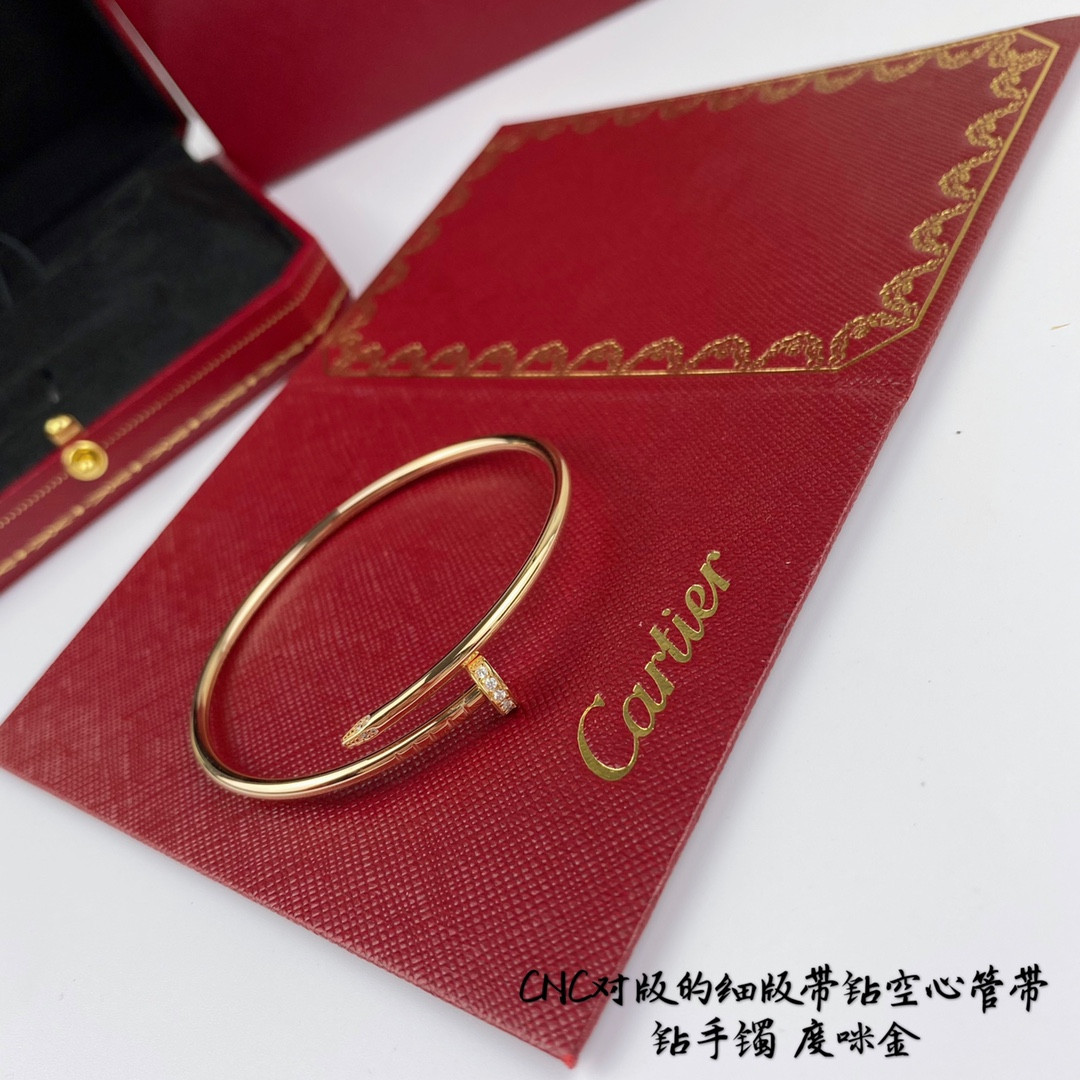ca*t*er thin version with Di*m*nd hollow tube nail bracelet