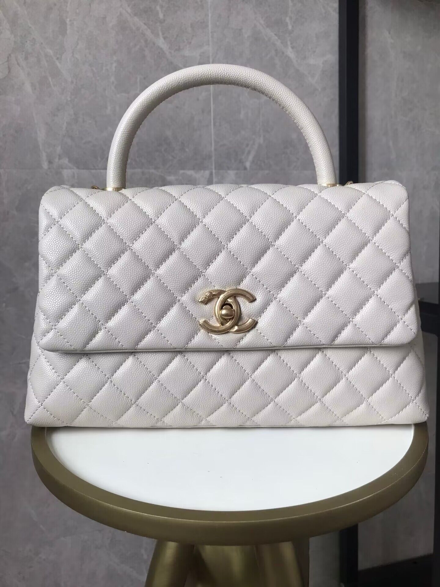 Ch*el coco handle bag