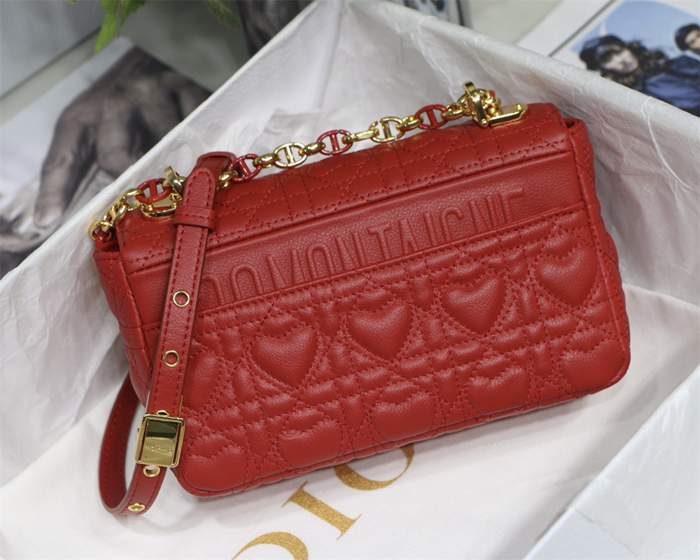 small D*or caro bag amour red 20 x 12 x 7 cm