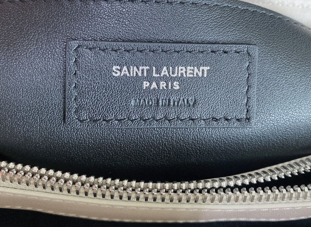 Y*L loulou small in quilted leather white 9 x 6.1 x 3.3 inches