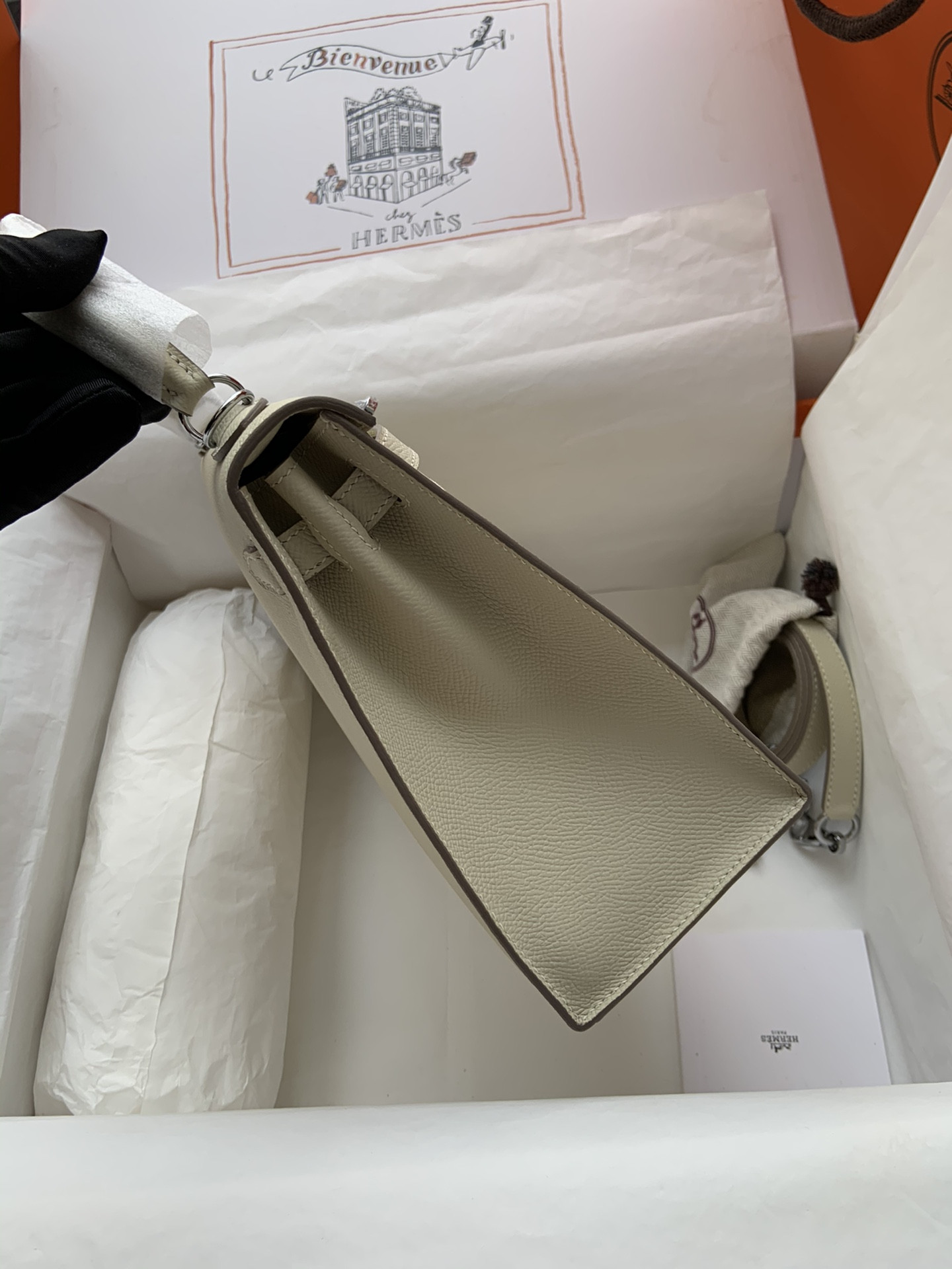H**mes Kelly Silver-tone Hardware 25 28