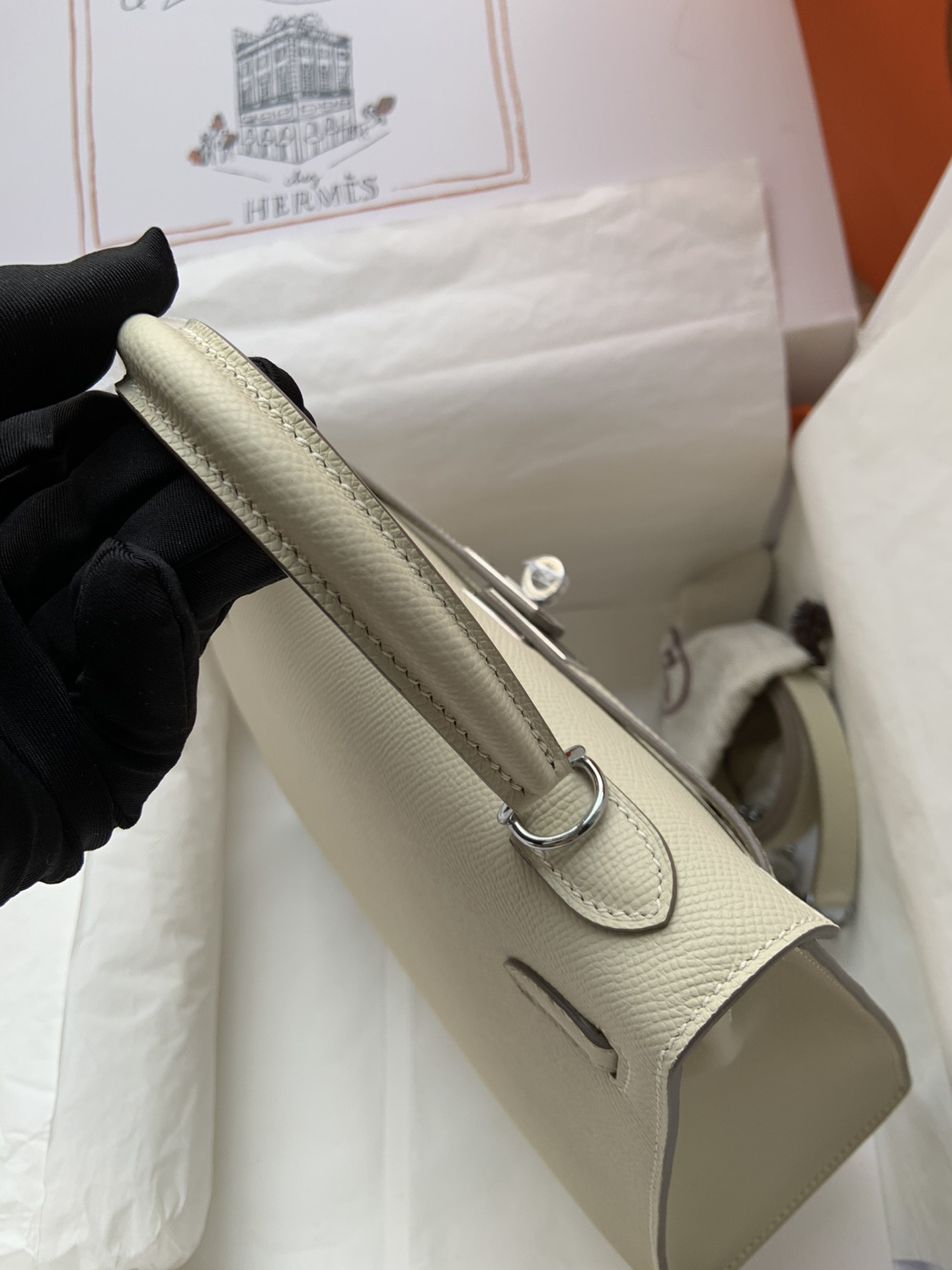 H**mes Kelly Silver-tone Hardware 25 28
