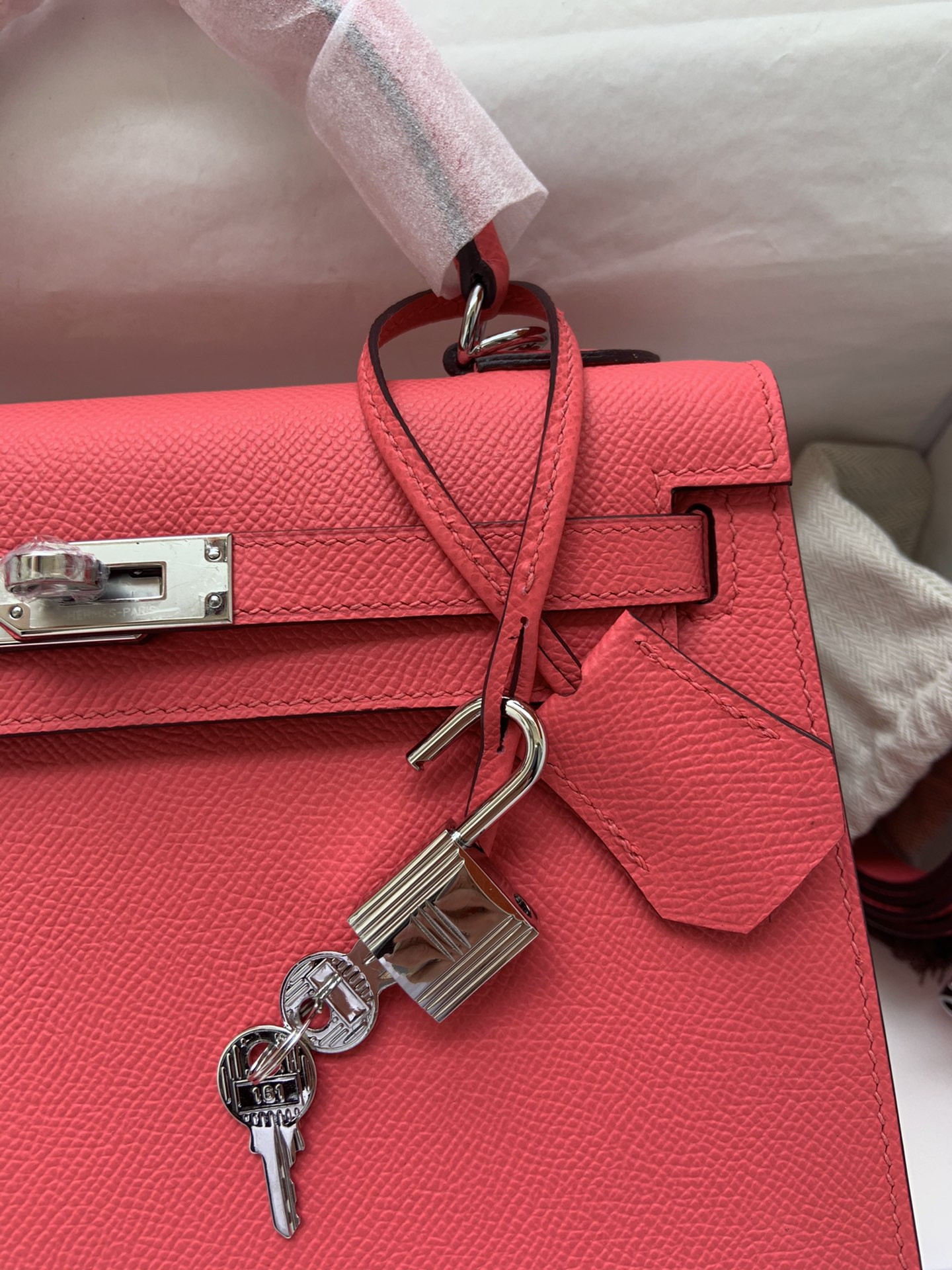 H**mes Kelly Silver-tone Hardware 25 28