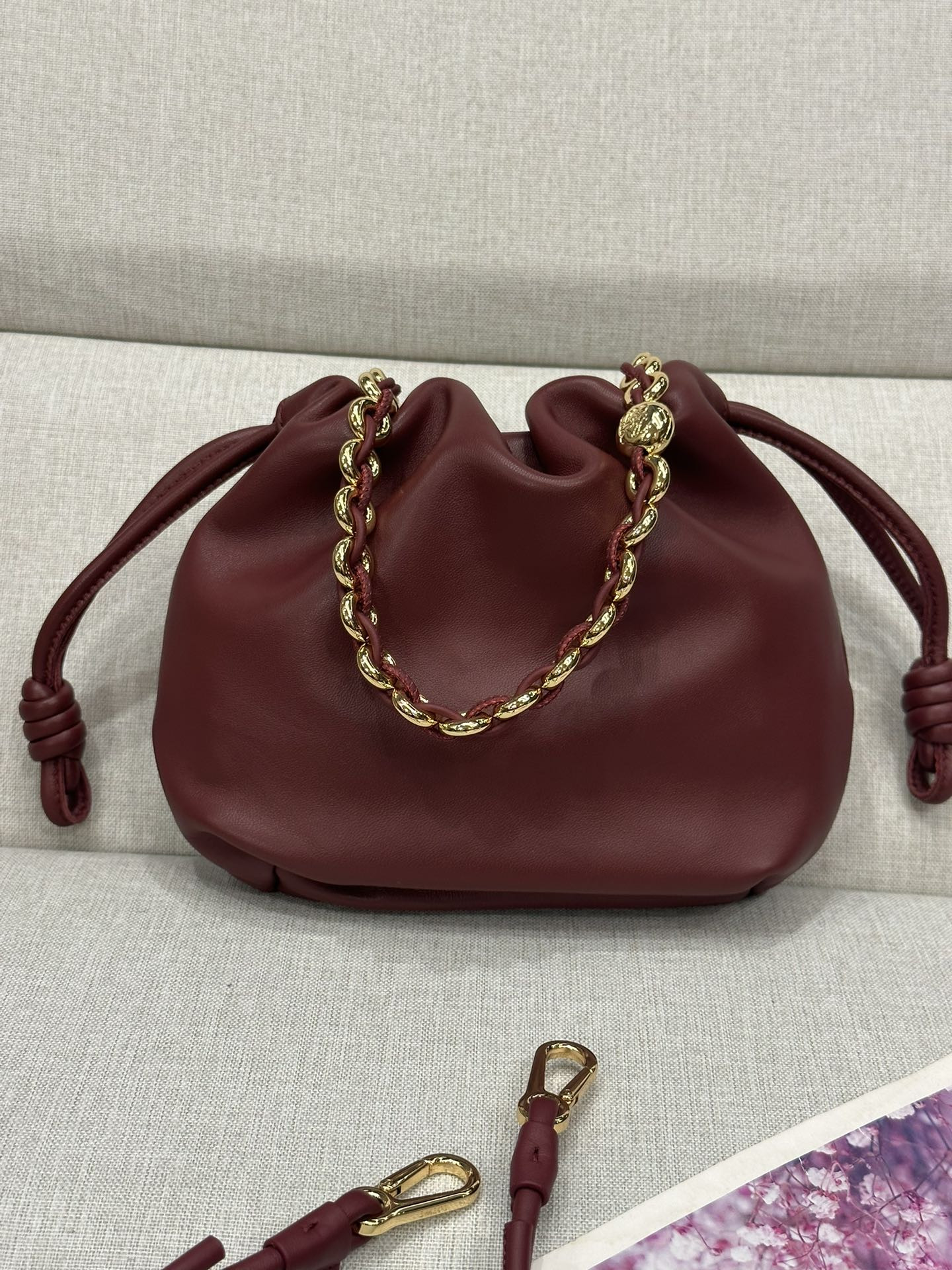 L0ew* mini flamenco purse bag in mellow nappa lambskin 23x17x5.5cm