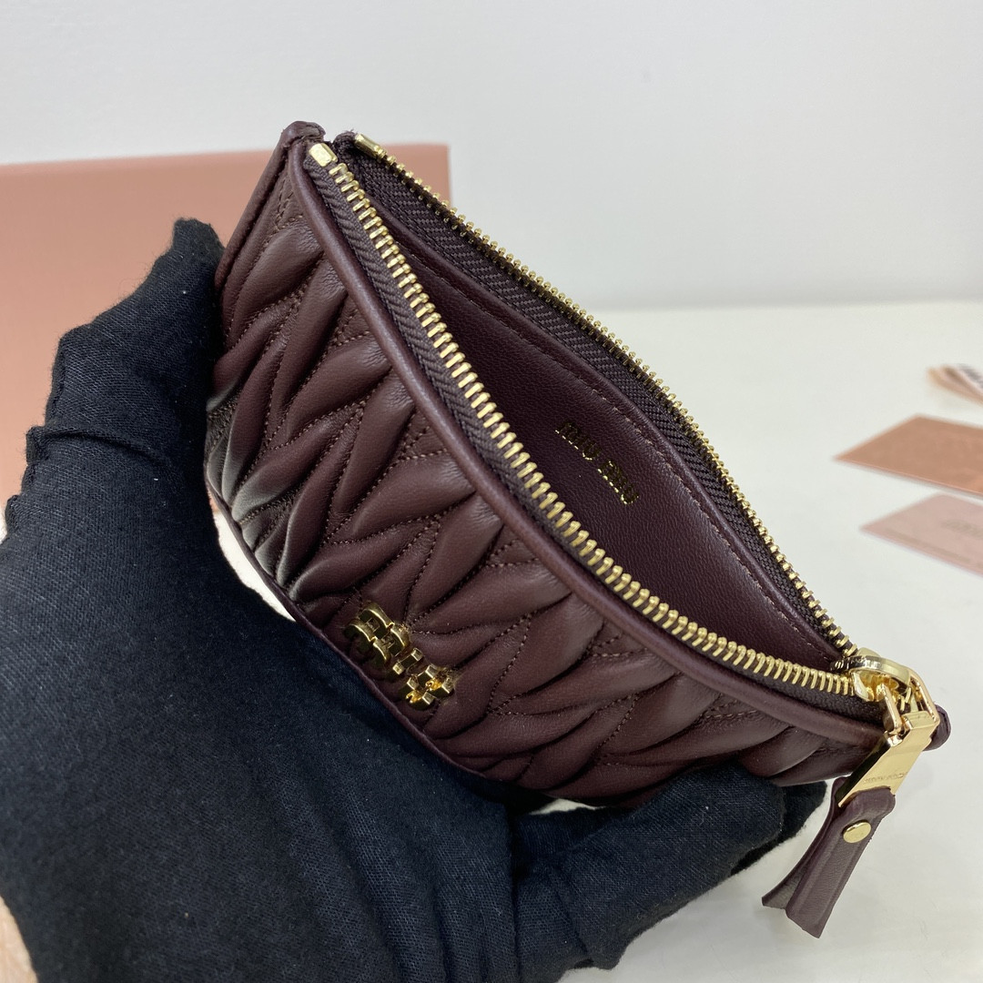 M1v M1v matelassé nappa leather card holder 8x15cm