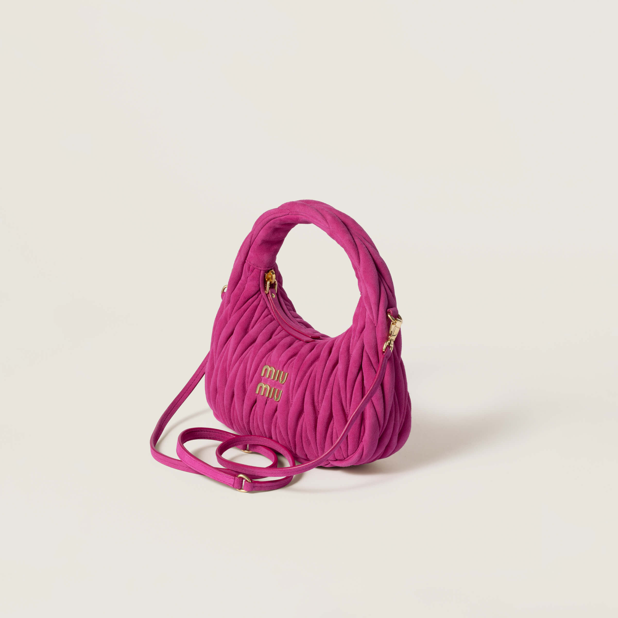 M1v M1v wander matelassé suede bag 17x20x6cm