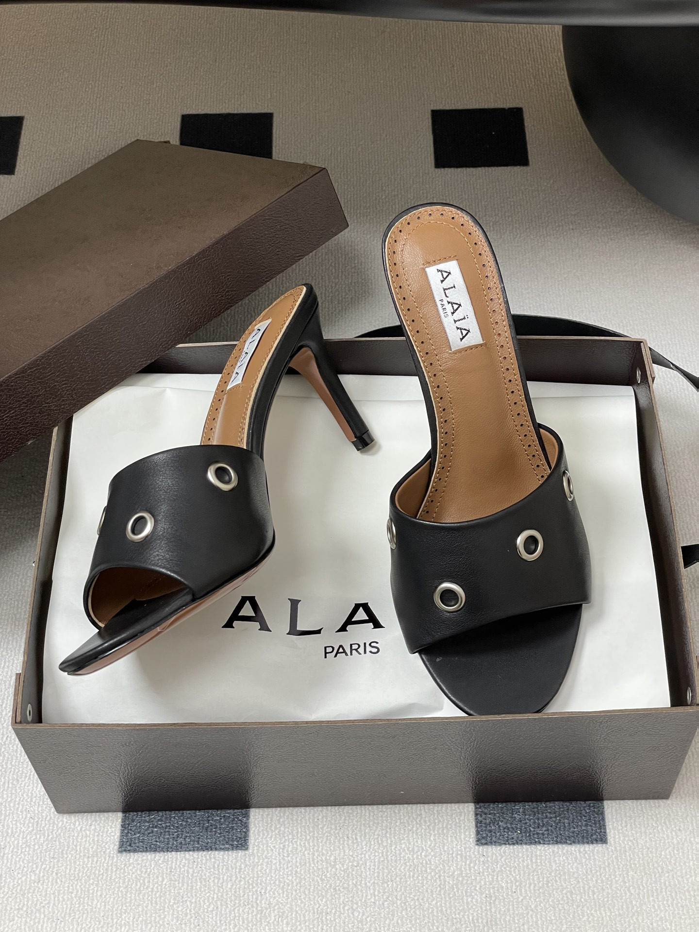 ua a1a1a ring eyelets slippers 7cm heel(cusT0mized size 7-10 days production time)