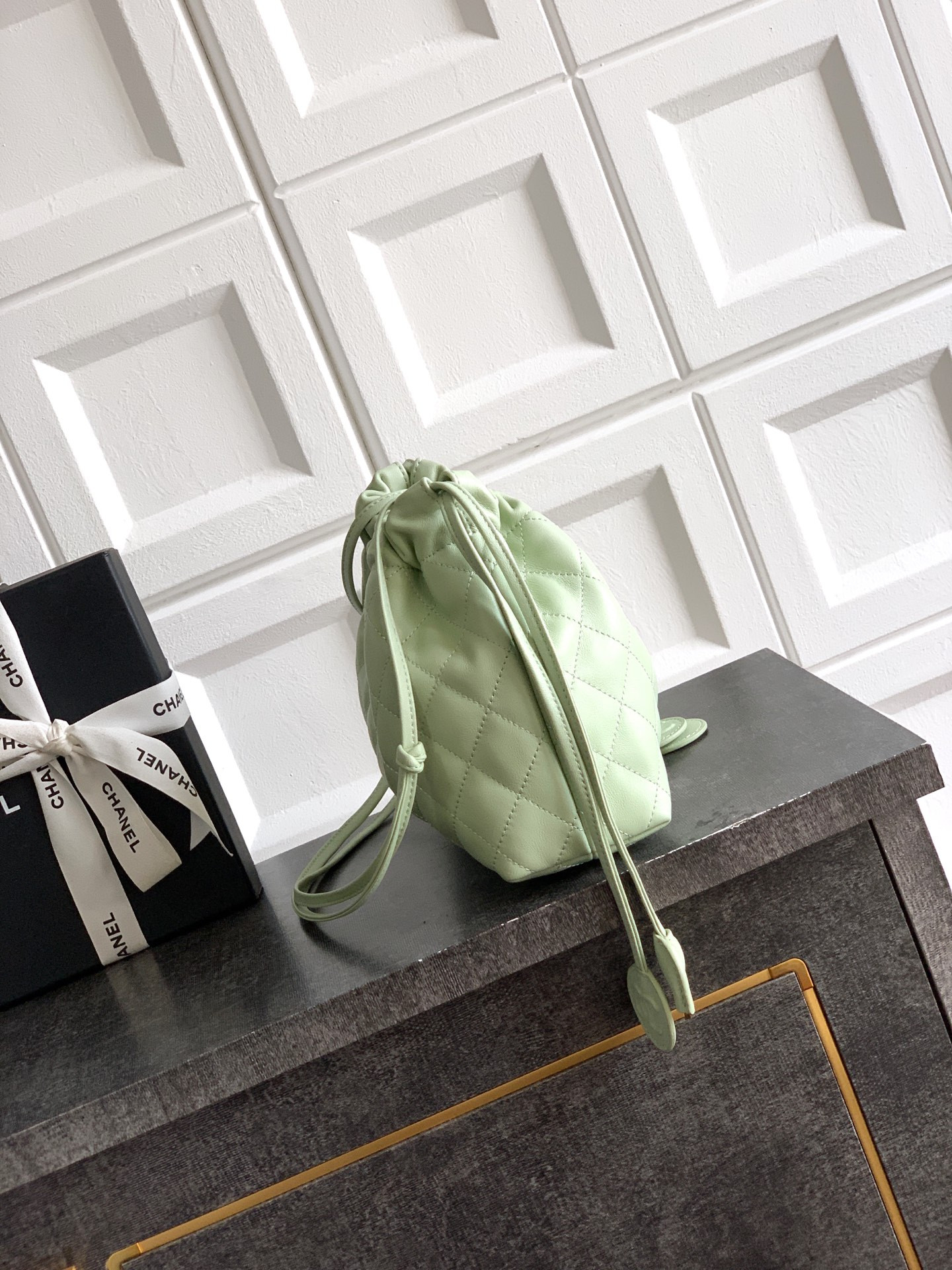 Ch**el clutch with leather strap ap5227 17x22x8cm