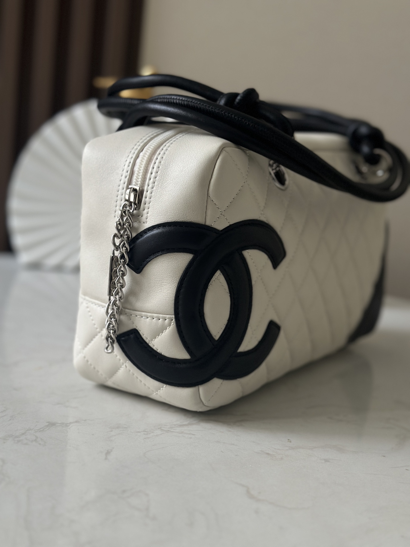 Ch**el ligne cambon bowling bag as3327 15x27x10cm