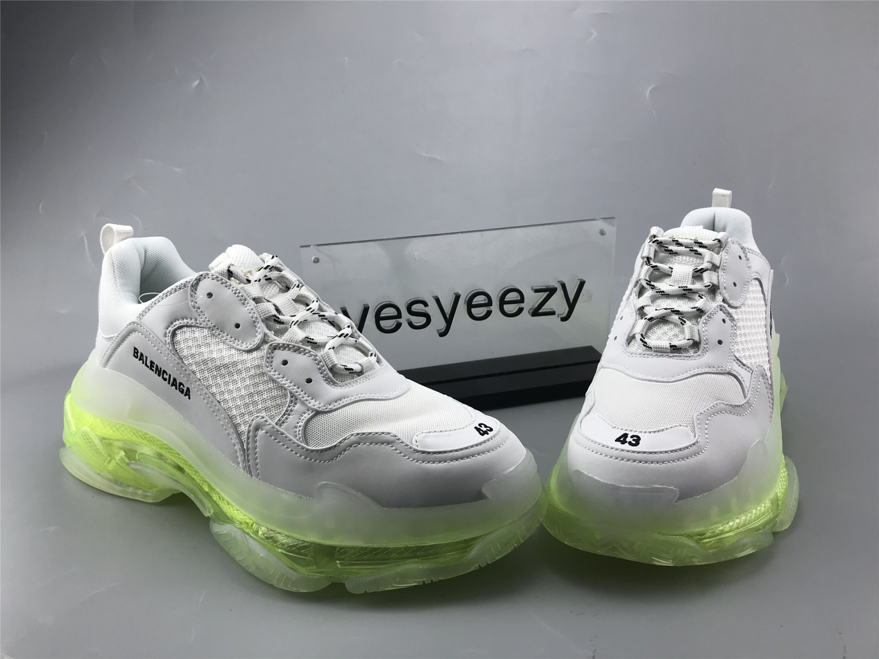 UA TRIPLE S CLEAR SOLE SNEAKER FLUORESCENT WHITE