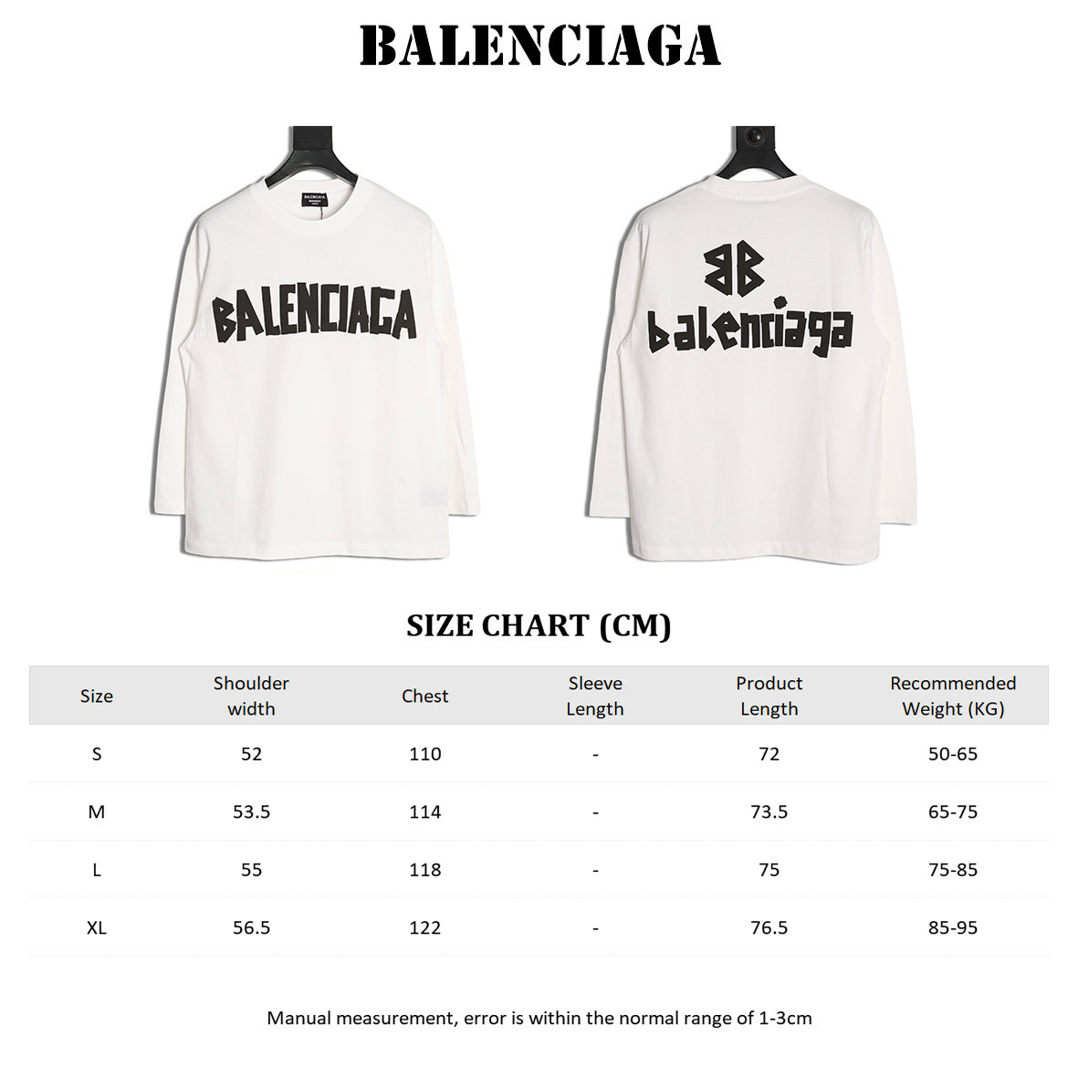 Ba1en*iaga 25Fw Long-sleeved T-shirt