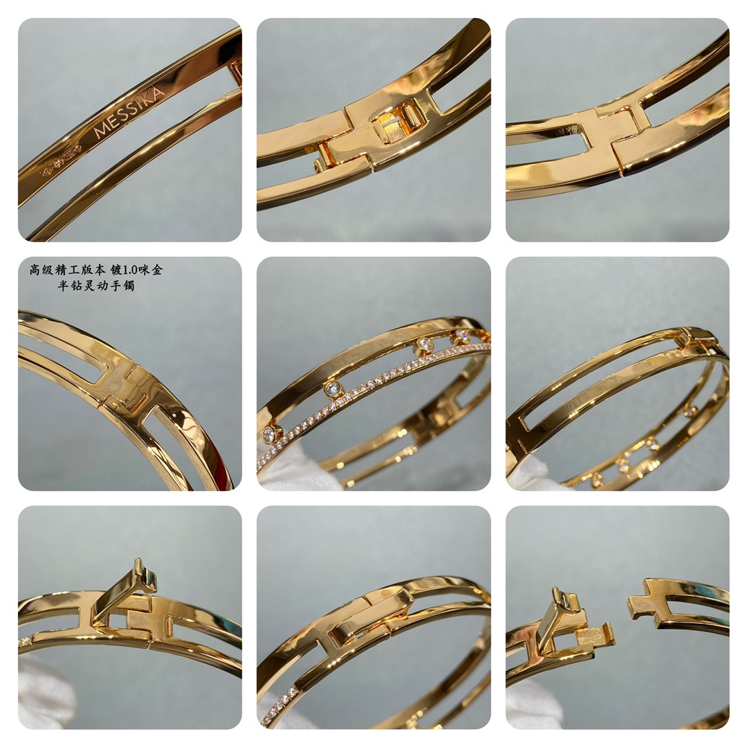 Mes1kaa half d1am0nd moving bracelet