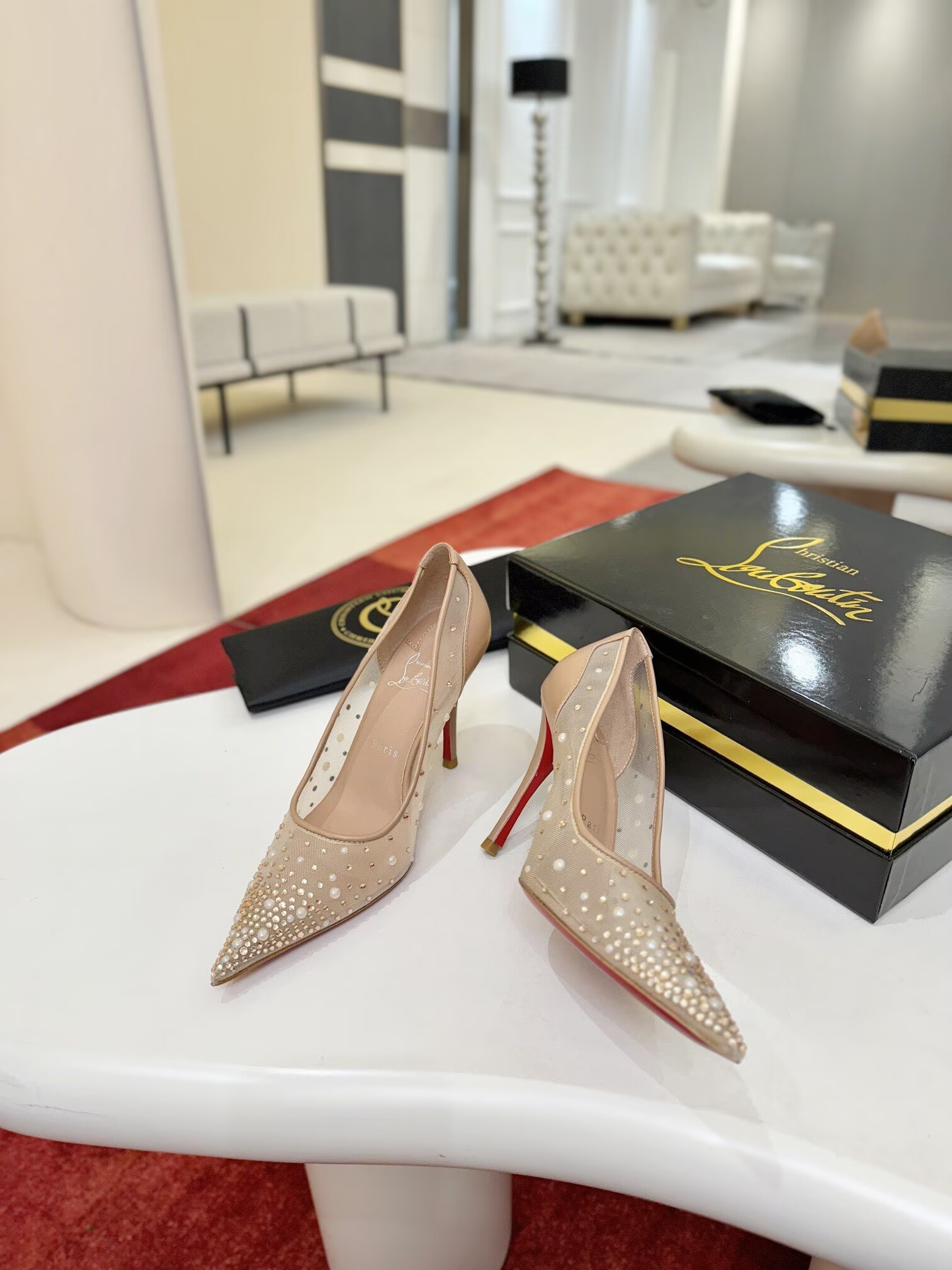ua Chr1st1an louboutin miss z mesh pumps 8.5cm heel