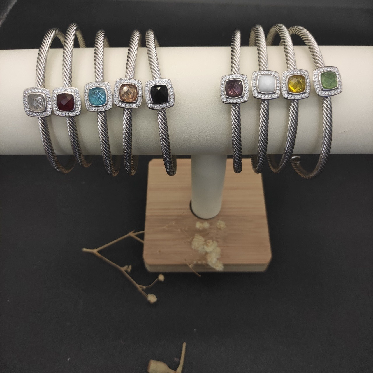 dau1d Yvrm*n 4mm square d1am0nd bracelet (wrist circumference 15-20cm)