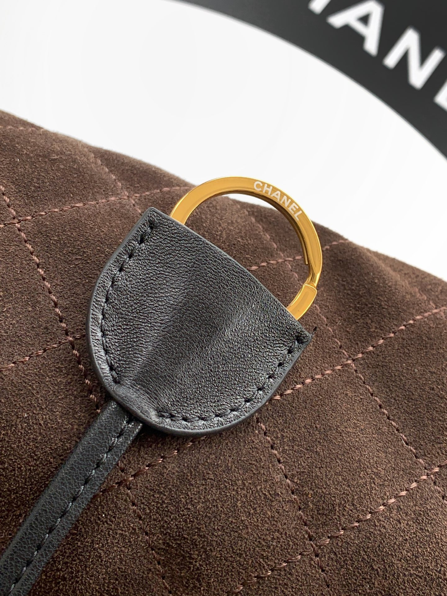 Ch**el clutch with leather strap ap5227 17x22x8cm