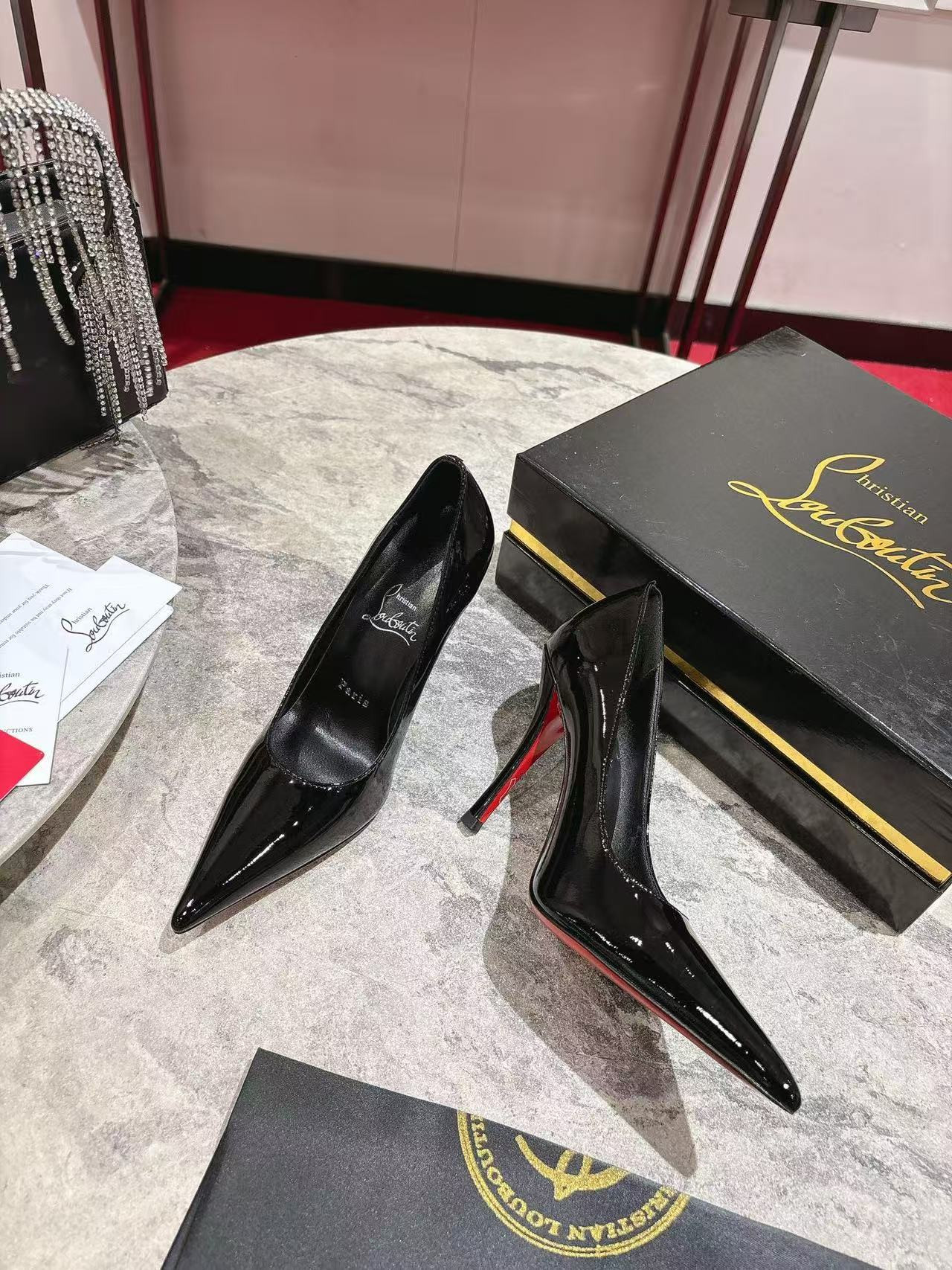 ua chr1st1an louboutin cl red-botT0m shoes 10cm heel (cusT0mized, no exchange no return, about 10 days)