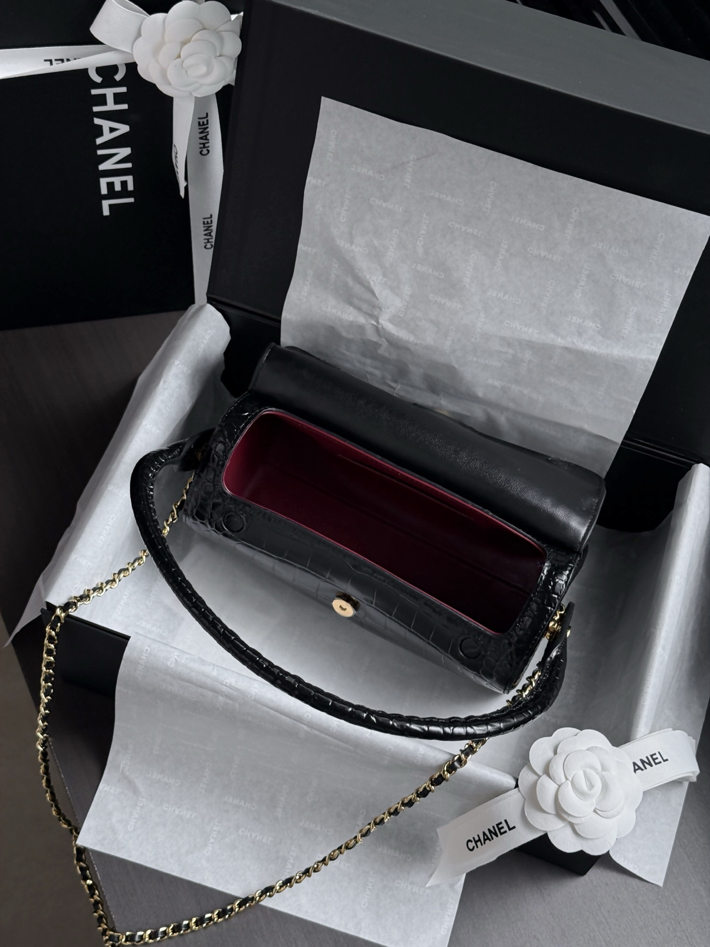 Ch**el clutch with chain ap5294 11x23x12.5cm