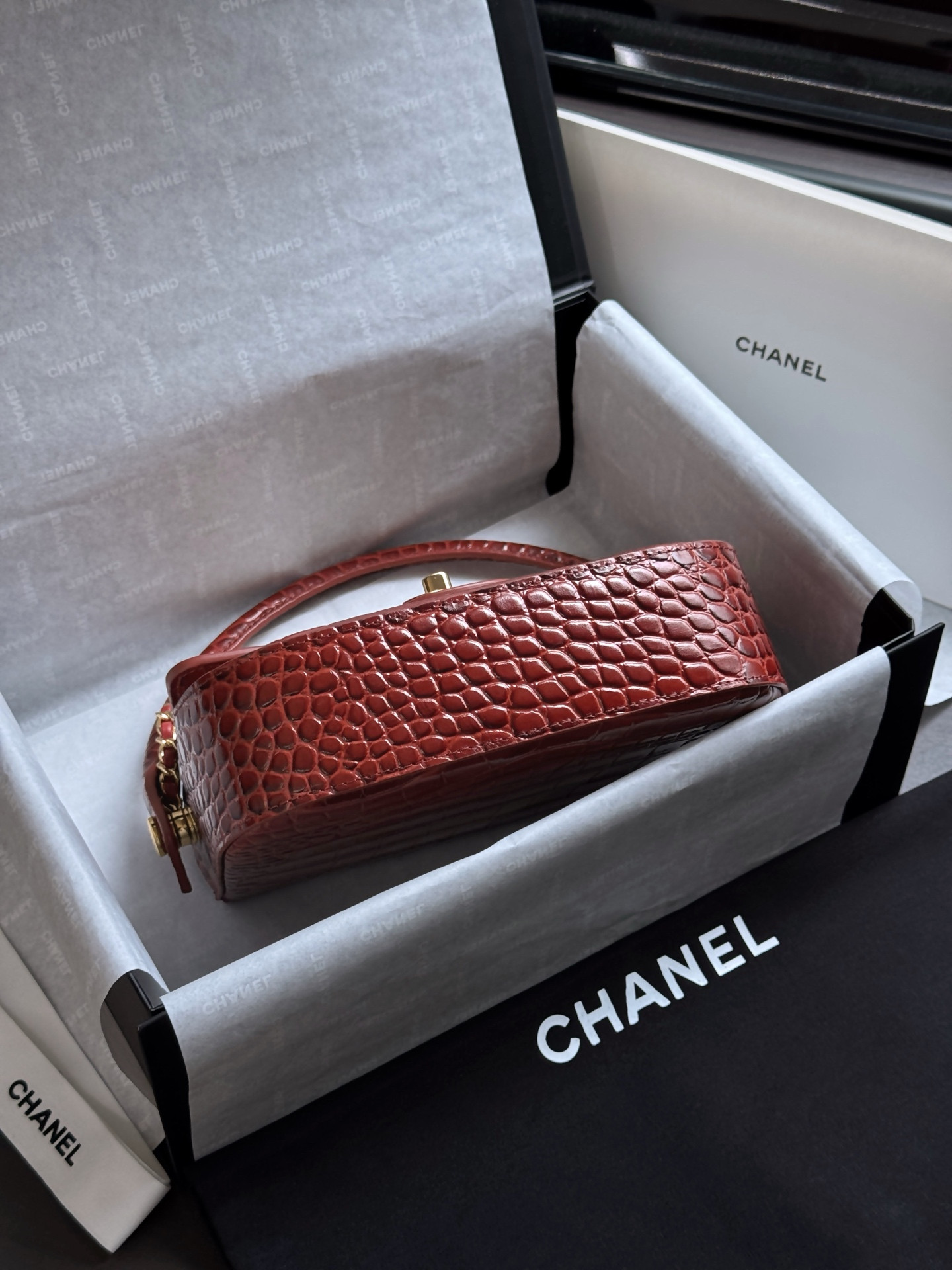 Ch**el mini flap bag with handle as6424 14.5x19.5x5cm