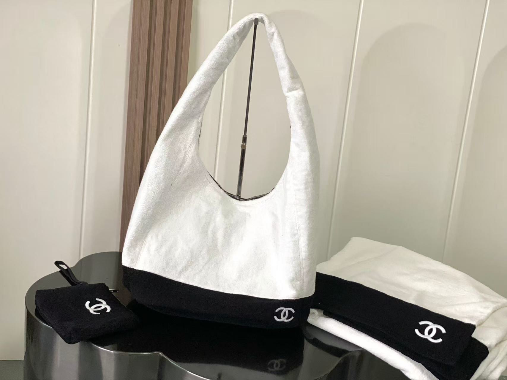 Ch**el beachwear set 45x60x20cm small bag18x22cm