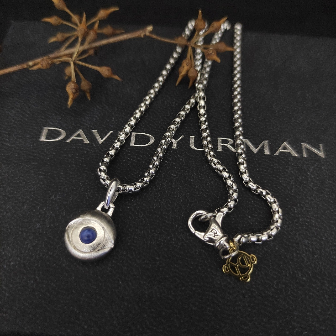 dau1d Yvrm*n evil eye necklace(chain length 50+5cm delay chain chain thickness 3mm)