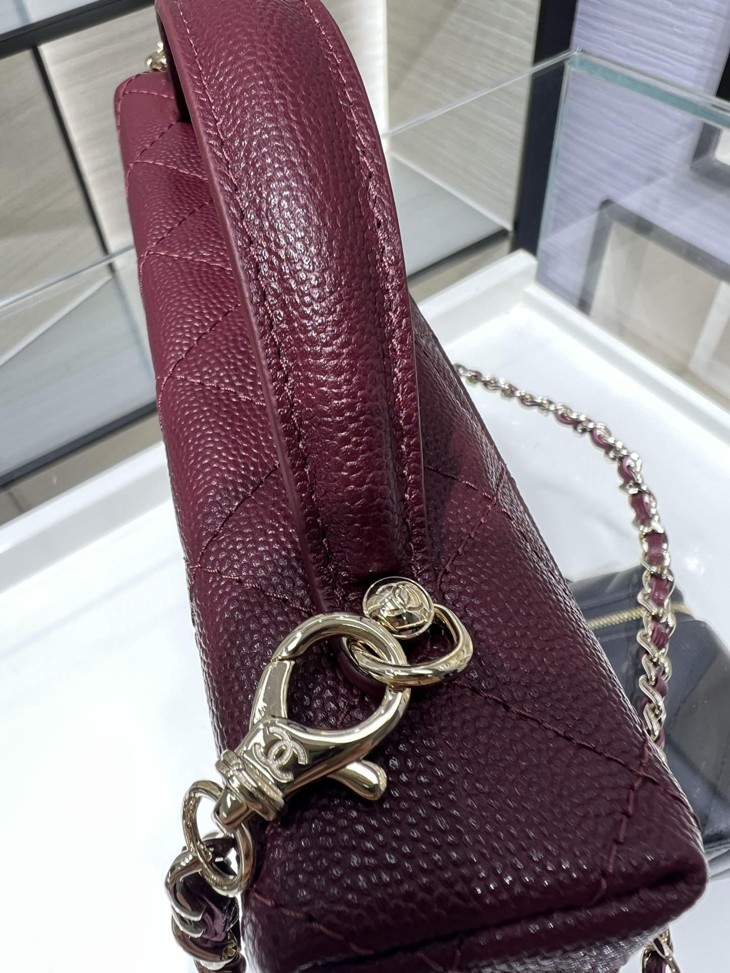 Ch**el classic vanity with chain handbag ap4385 17x19.5x5cm
