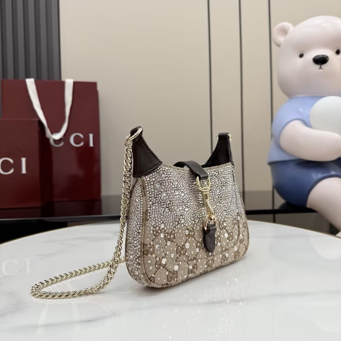 Gvc*1 jackie notte mini crystal handbag 19.5x18x3.5cm