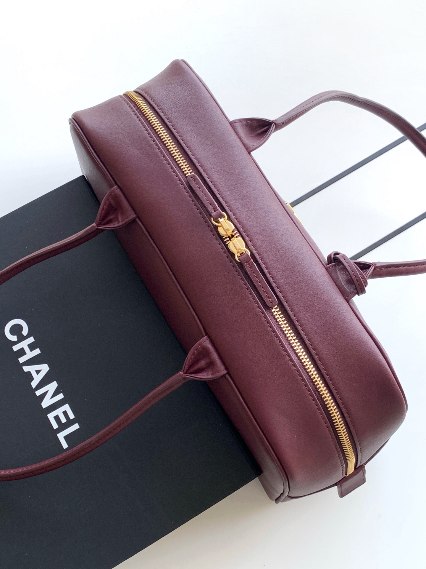Ch**el large bowling bag as6211 19x35.5x12.5cm