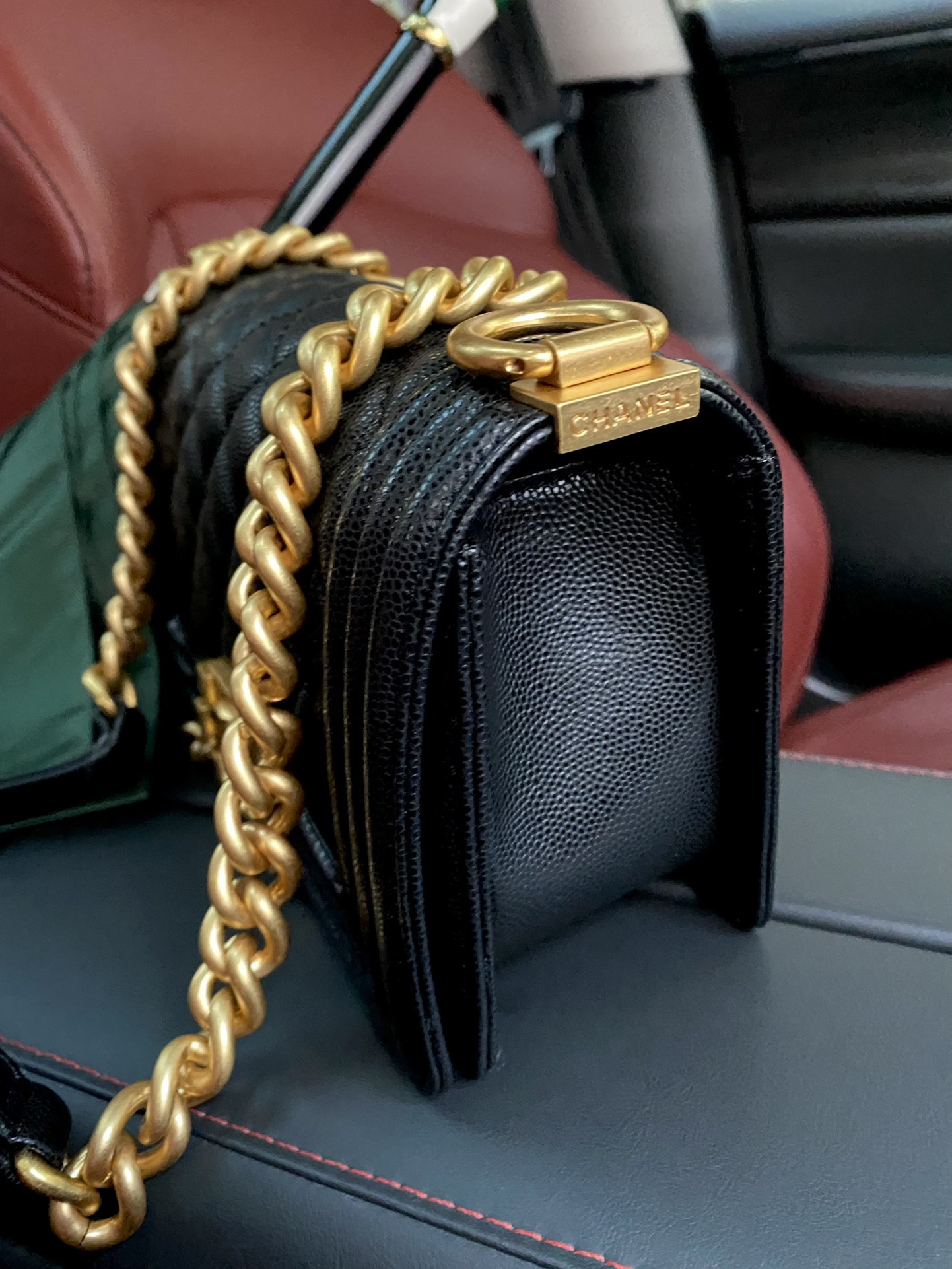 Ch**el small boy handbag a67085 12x20.5x8.5cm