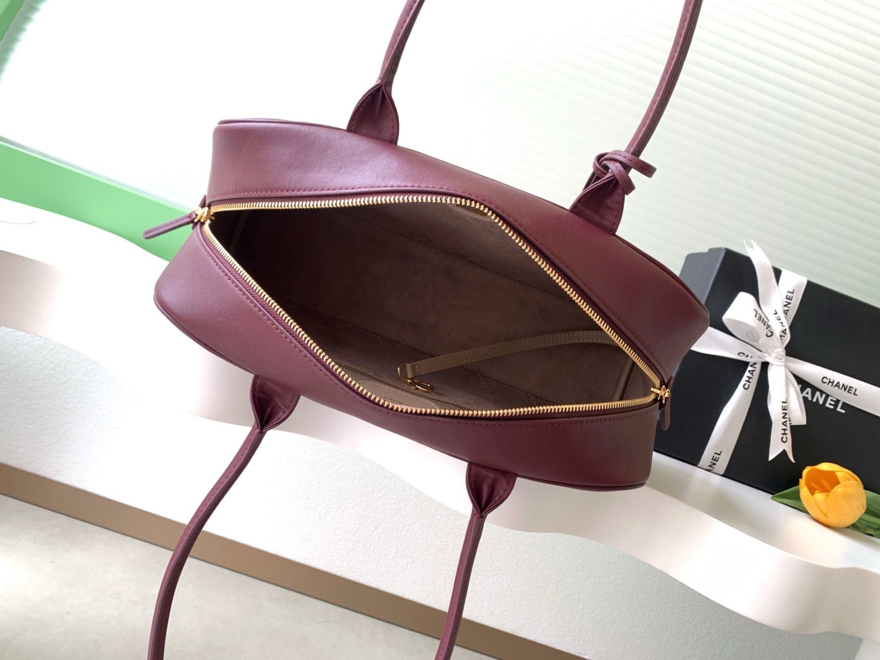 Ch**el large bowling bag as6211 19x35.5x12.5cm