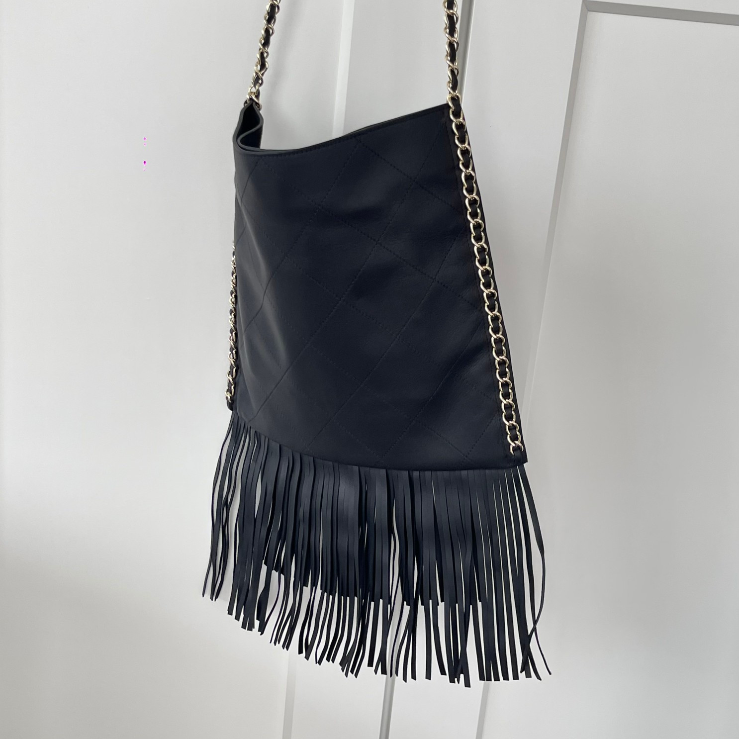 Ch**el cc fringe shopping bag 30x31cm