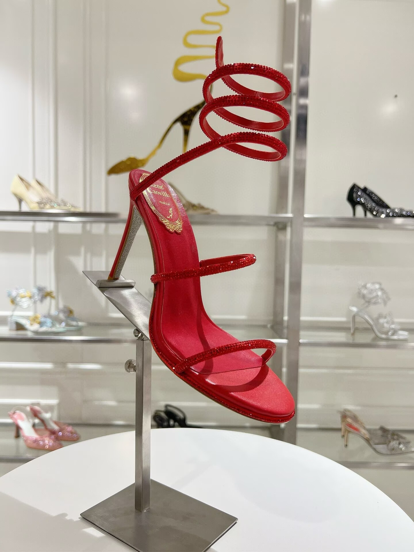 UA RENÉ CAOVILLA MARGOT JEWEL SANDALS SNAKE 95mm