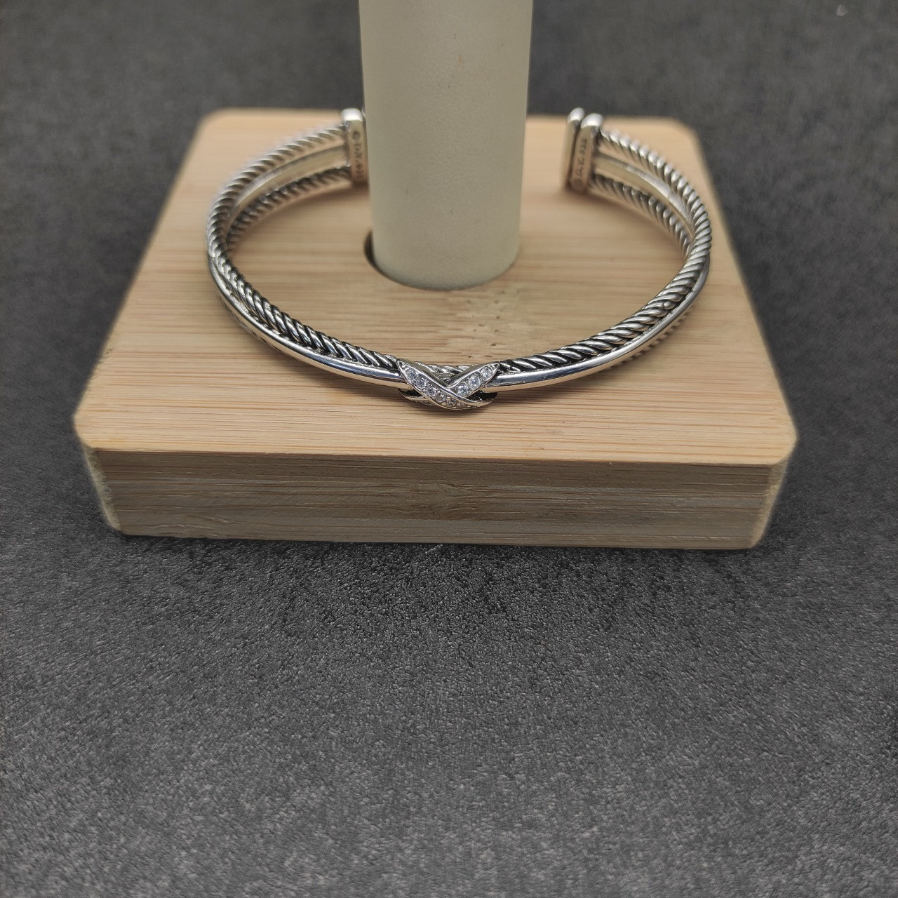 dau1d Yvrm*n 7mm three-line crossband d1am0nd x bracelet (wrist circumference 15-20cm)