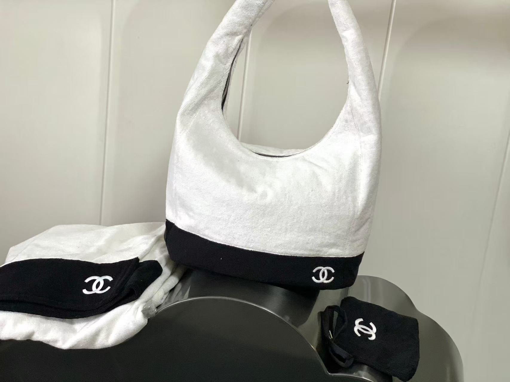 Ch**el beachwear set 45x60x20cm small bag18x22cm