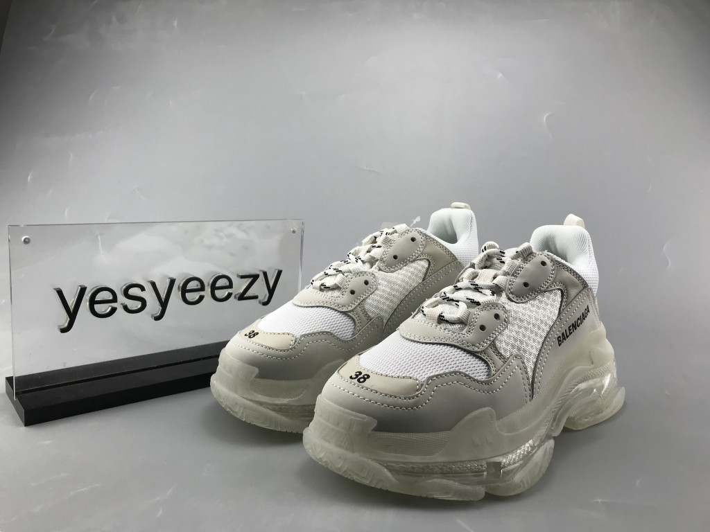 UA TRIPLE S CLEAR SOLE TRAINERS WHITE