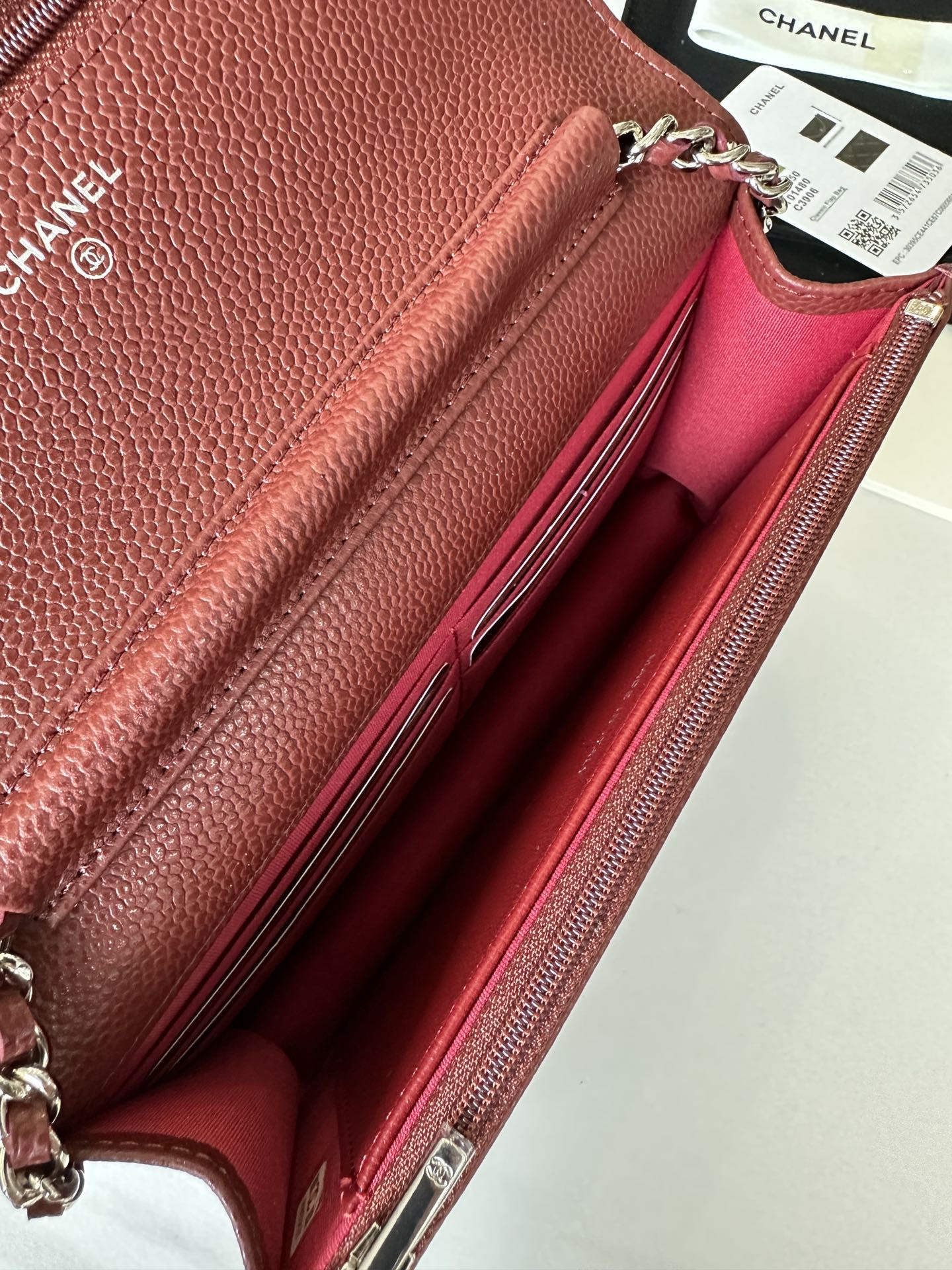Ch**el woc classic wallet on chain 12.3x19.2x3.5cm