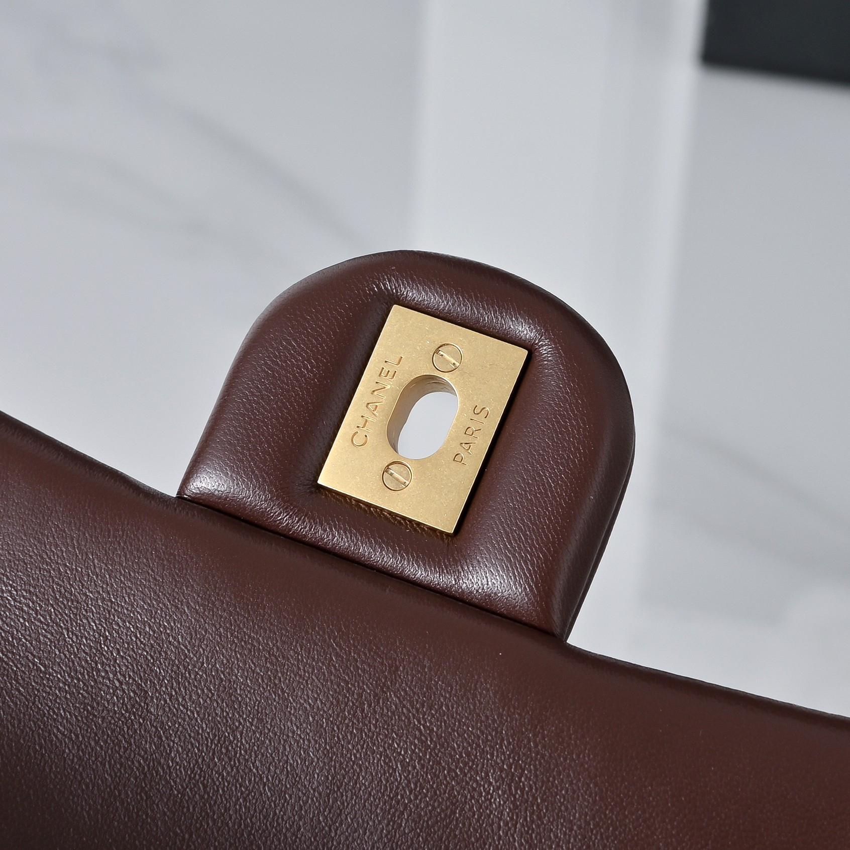 Ch**el flap bag brown as1787 20x13x7cm