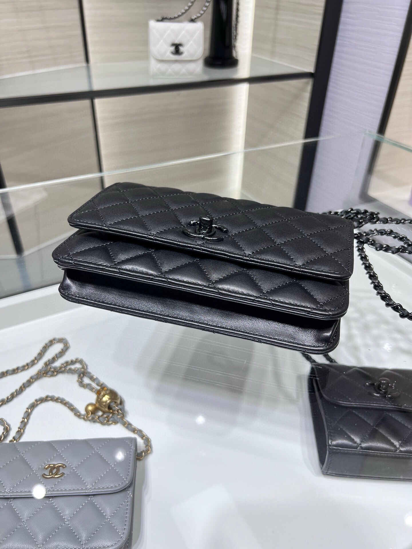 Ch**el woc trendy cc wallet on chain 19x12x3.5cm
