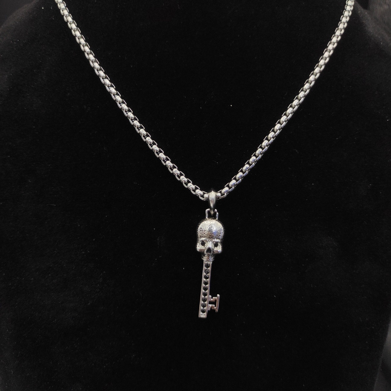 dau1d Yvrm*n guru head key necklace(chain length 50+5cm delay chain chain thickness 3mm)