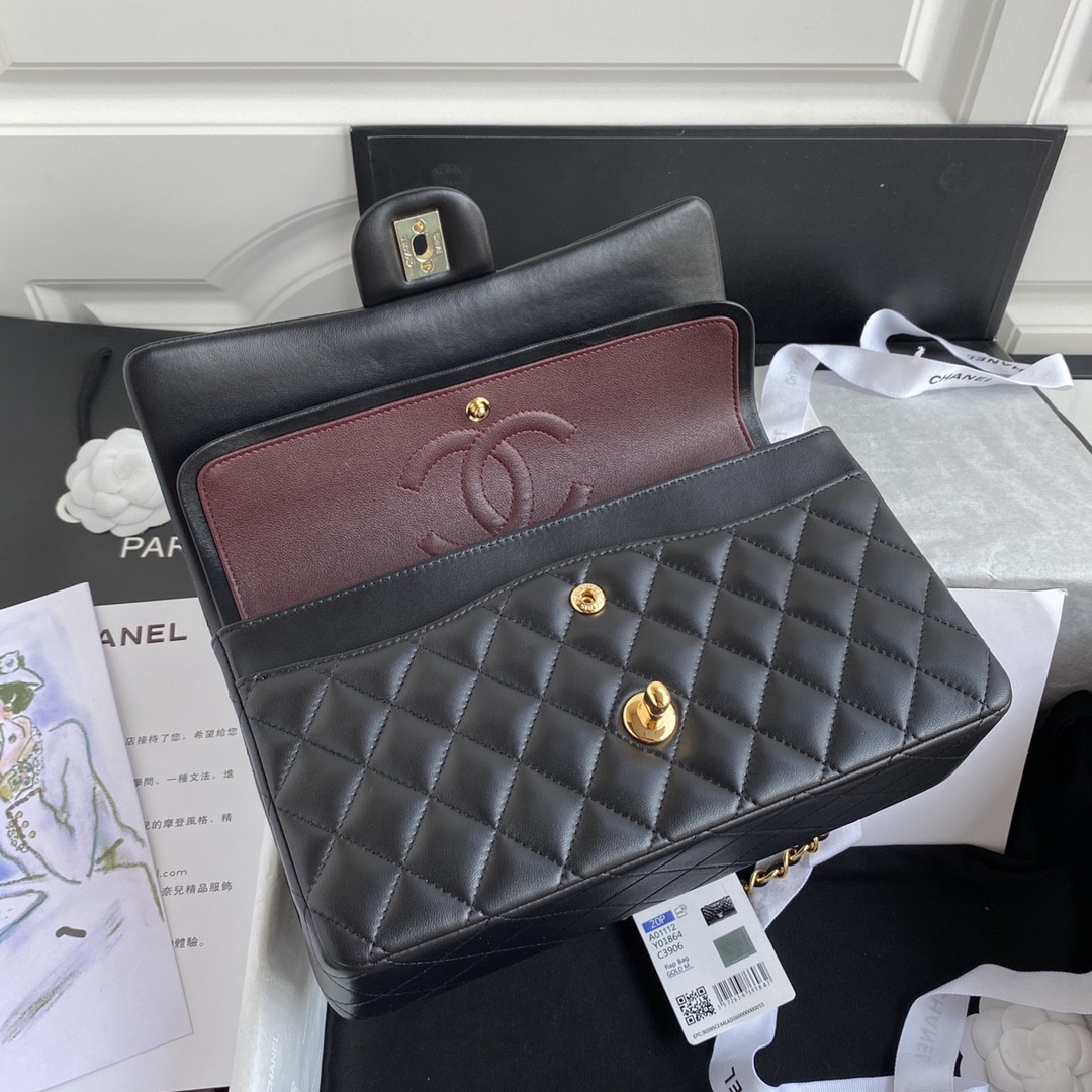 Ch**el classic flap bag a01112 15.5x25x6cm