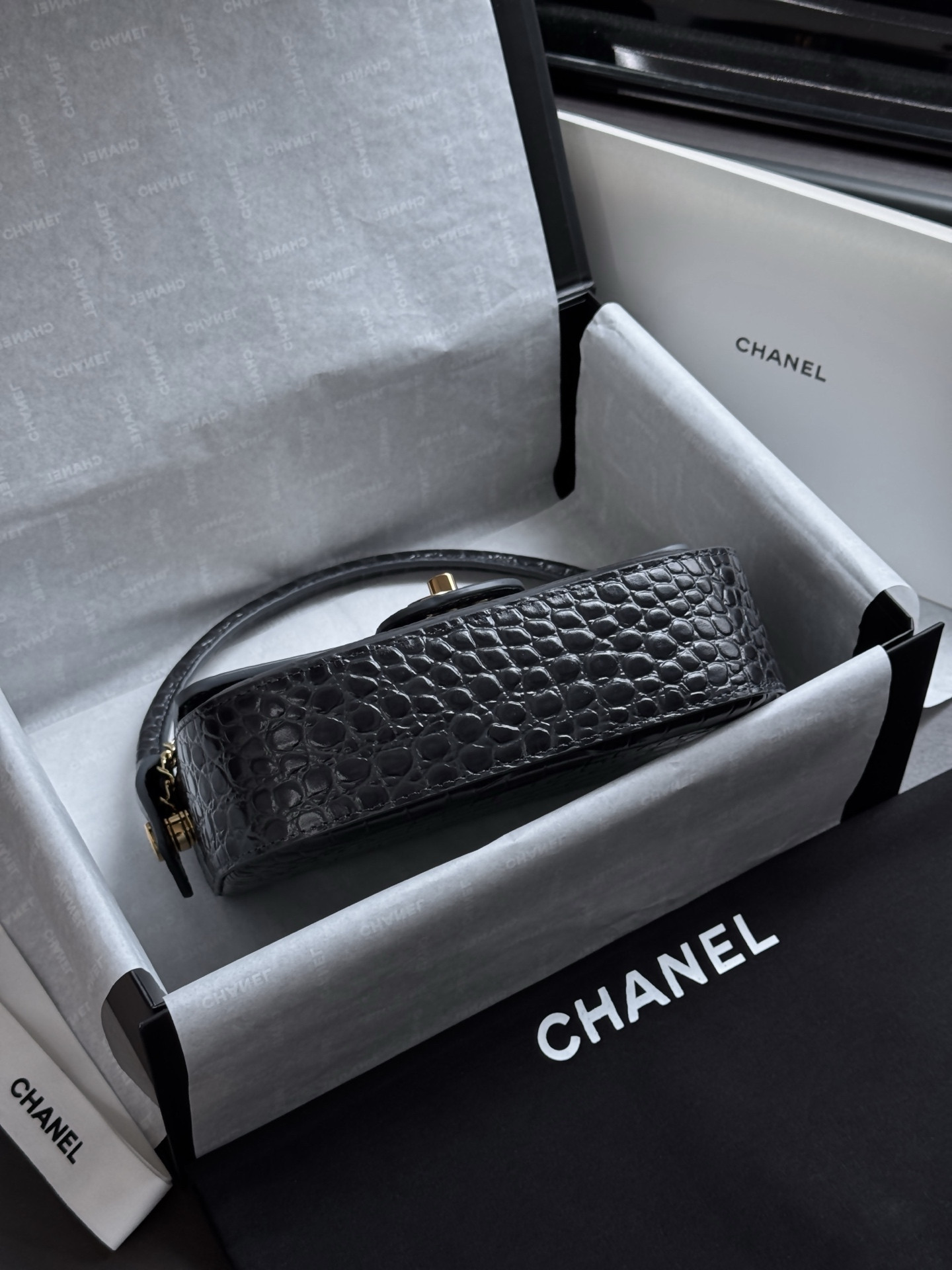 Ch**el mini flap bag with handle as6424 14.5x19.5x5cm