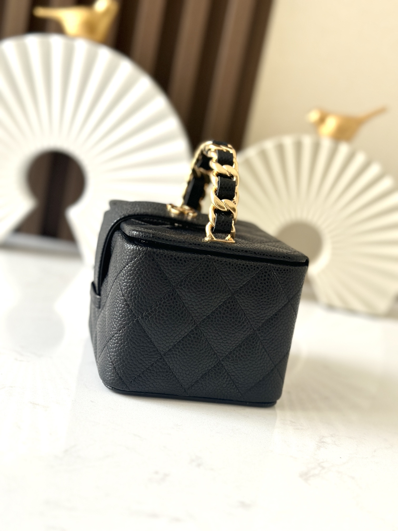 Ch**el vintage cosmetic bag 11x9.5x8.5cm