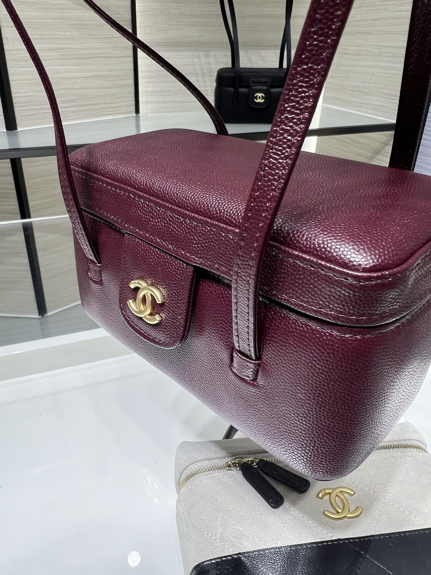 Ch**el preppy coco long box bag ap5067 17x9.5x8cm
