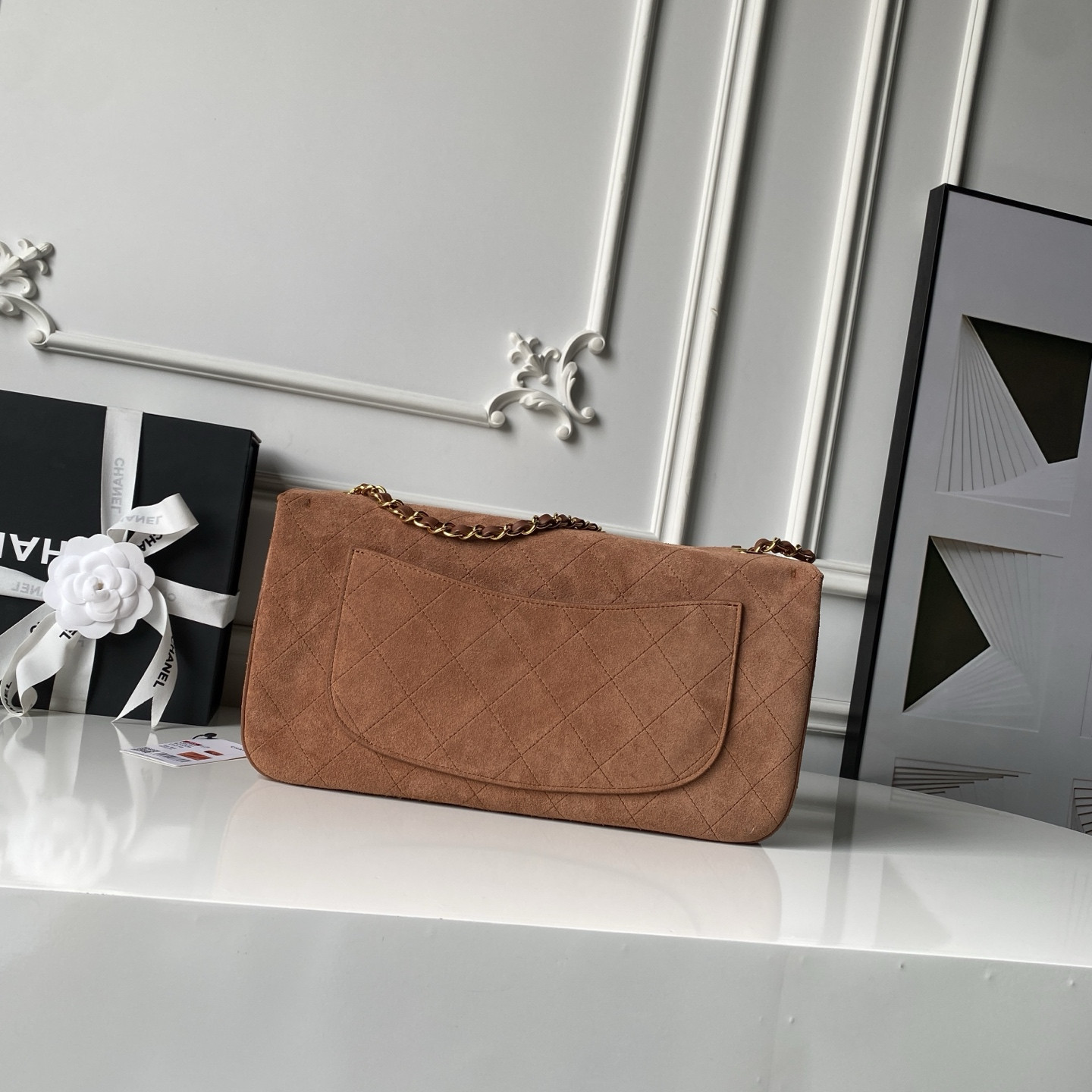 Ch**el maxi flapbag gold hardware as6281 19.5x32x10cm