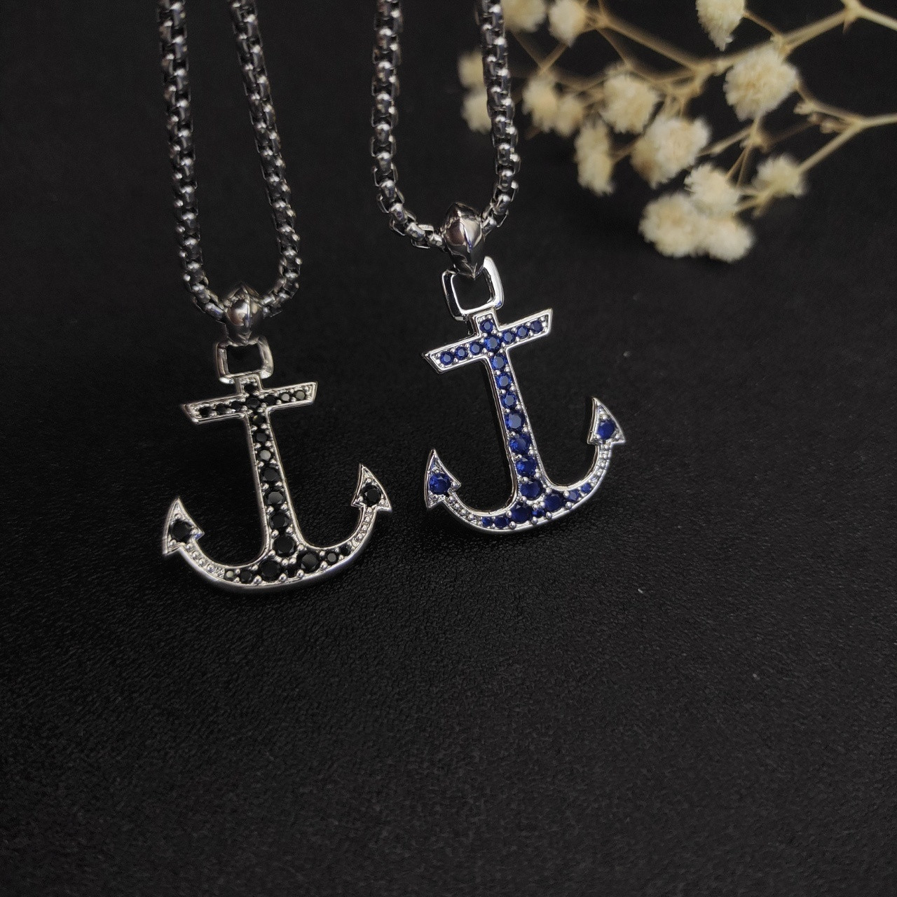dau1d Yvrm*n sea ​​anchor necklace(chain length 50+5cm delay chain chain thickness 3mm)